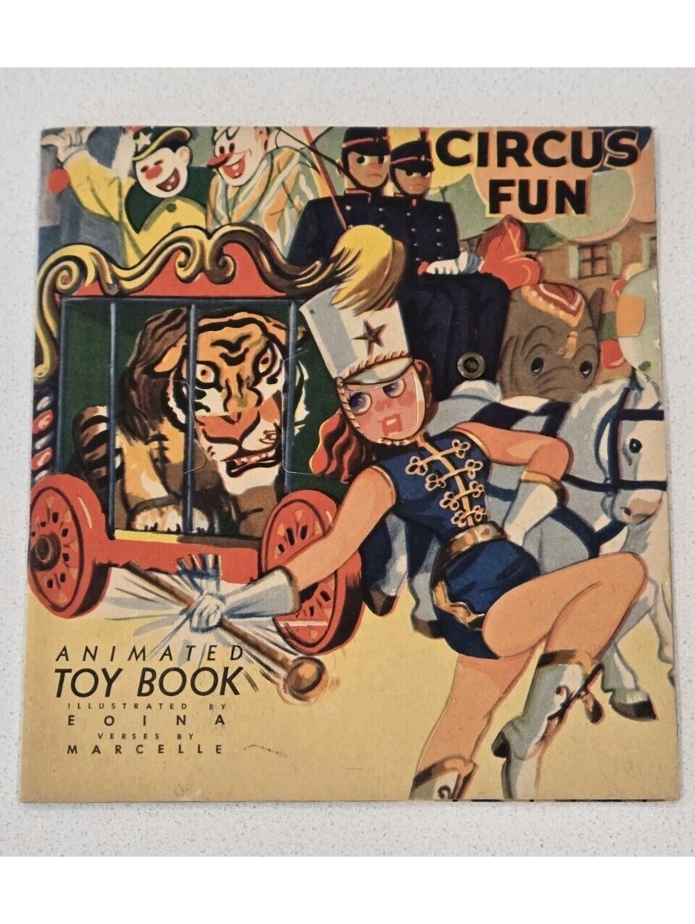 VTG MCM Children's Book Circus Fun Animated Toy Book Whitehall Publishing 1946